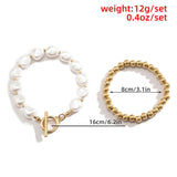 2 Boho Pearl Bracelet Set Hip-Hop Ladies Bracelet Party Jewelry