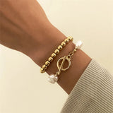 2 Boho Pearl Bracelet Set Hip-Hop Ladies Bracelet Party Jewelry