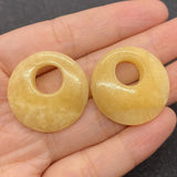 2-Pack Large Hole Round Amethyst Rose Quartz Stone Pendant