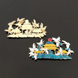 2Pcs 128x72mm Metal Pendant Base Chinese Palace Shape Hair Ornament