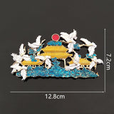 2Pcs 128x72mm Metal Pendant Base Chinese Palace Shape Hair Ornament