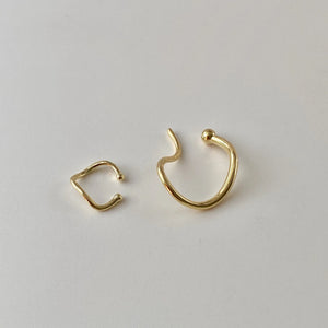 Matte Silver Hook Shaped Ear Clip Set, Non-pierced Charms