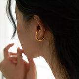 Matte Silver Hook Shaped Ear Clip Set, Non-pierced Charms