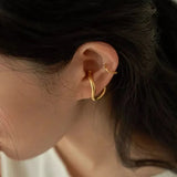 Matte Silver Hook Shaped Ear Clip Set, Non-pierced Charms