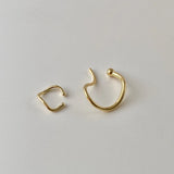 Matte Silver Hook Shaped Ear Clip Set, Non-pierced Charms