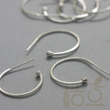 2 Solid Sterling Silver Earring Hooks 925 Silver Earring Posts Hoops