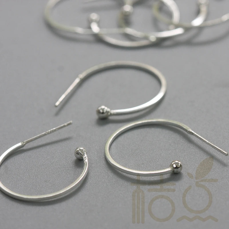 2 Solid Sterling Silver Earring Hooks 925 Silver Earring Posts Hoops