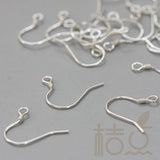 2 Solid Sterling Silver Earring Hooks 925 Silver Earring Posts Hoops