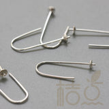 2 Solid Sterling Silver Earring Hooks 925 Silver Earring Posts Hoops