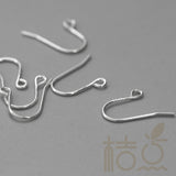 2 Solid Sterling Silver Earring Hooks 925 Silver Earring Posts Hoops