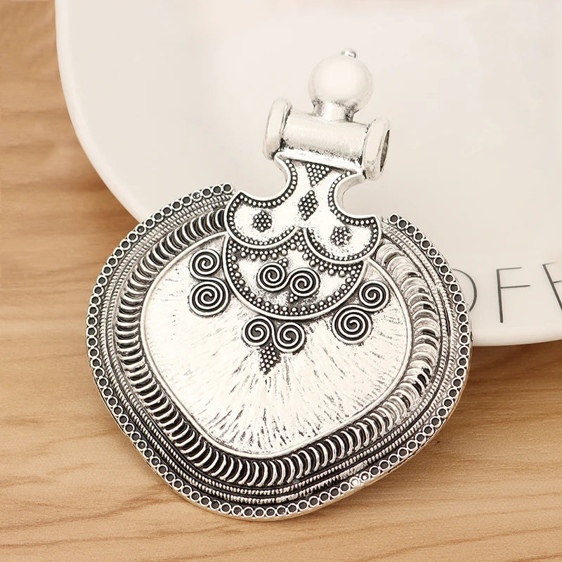 2 Tibetan Silver Bohemia Charm Pendants DIY Necklace Findings 89x69mm