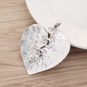 2 Tibetan Silver Love Heart Pendants for DIY Necklace Making 57x55mm