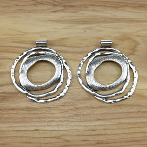 Tibetan Silver Hollow Geometry Charms Pendants for Necklace Making