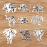 2 Tibetan Silver Elephant Charms Pendant Bracelet Necklace Earring DIY Finding