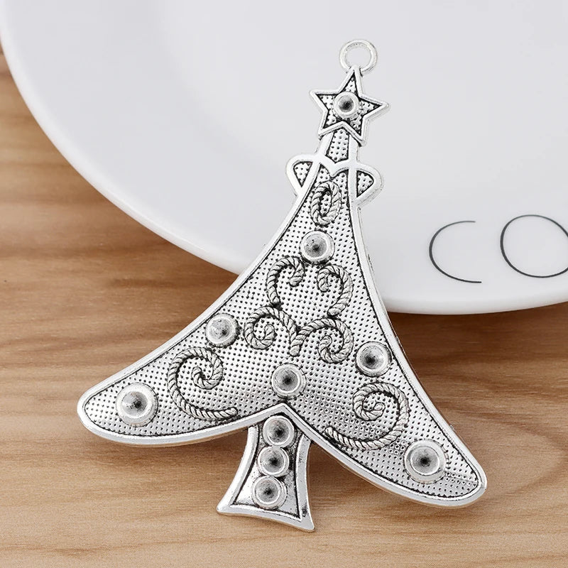 Tibetan Silver Large Christmas Tree Charms Pendants DIY Necklace Jewellery Mak