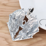 2 Tibetan Silver Large Flower Heart Charms Pendants for Necklace Making