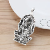 2 Pcs Tibetan Silver Ganesha Elephant God Charms Pendants 62x32mm