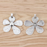 Large Hammered Flower Charms Pendants