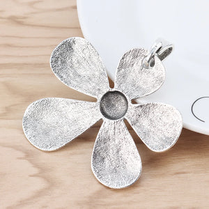 Large Hammered Flower Charms Pendants