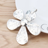 Large Hammered Flower Charms Pendants