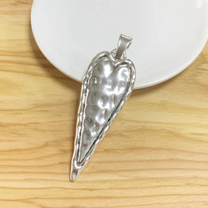2 Tibetan Silver Large Heart Charms Pendants for Necklace Making 89x8mm