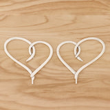 2 Tibetan Silver Hollow Heart Charms Pendants 62x60mm
