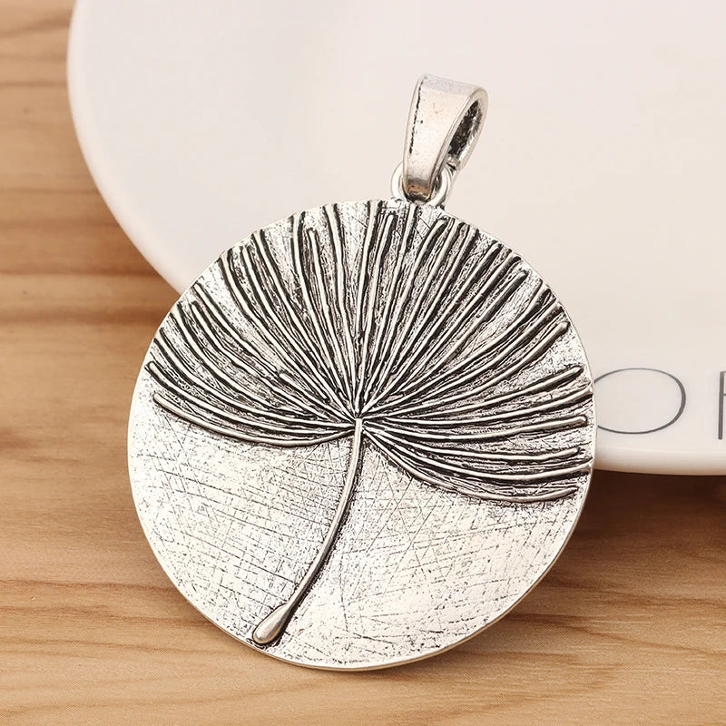 2 Tibetan Silver Dandelion Charms 72x54mm