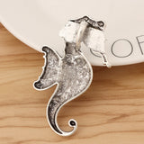 2 Tibetan Silver Sea Horse Charms Pendants 67x41mm