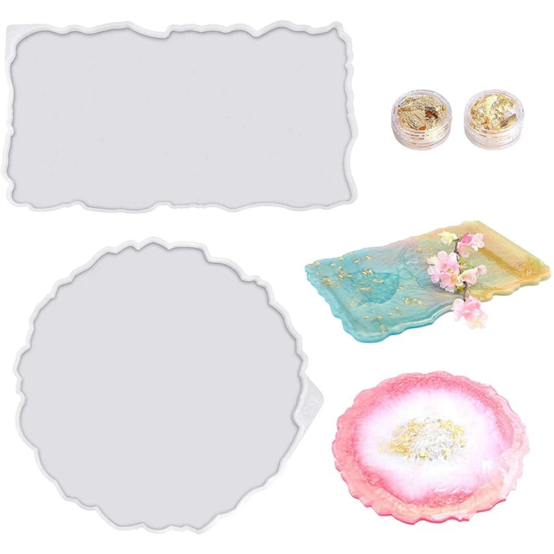 2 Irregular Epoxy Resin Tray Molds DIY Crafts