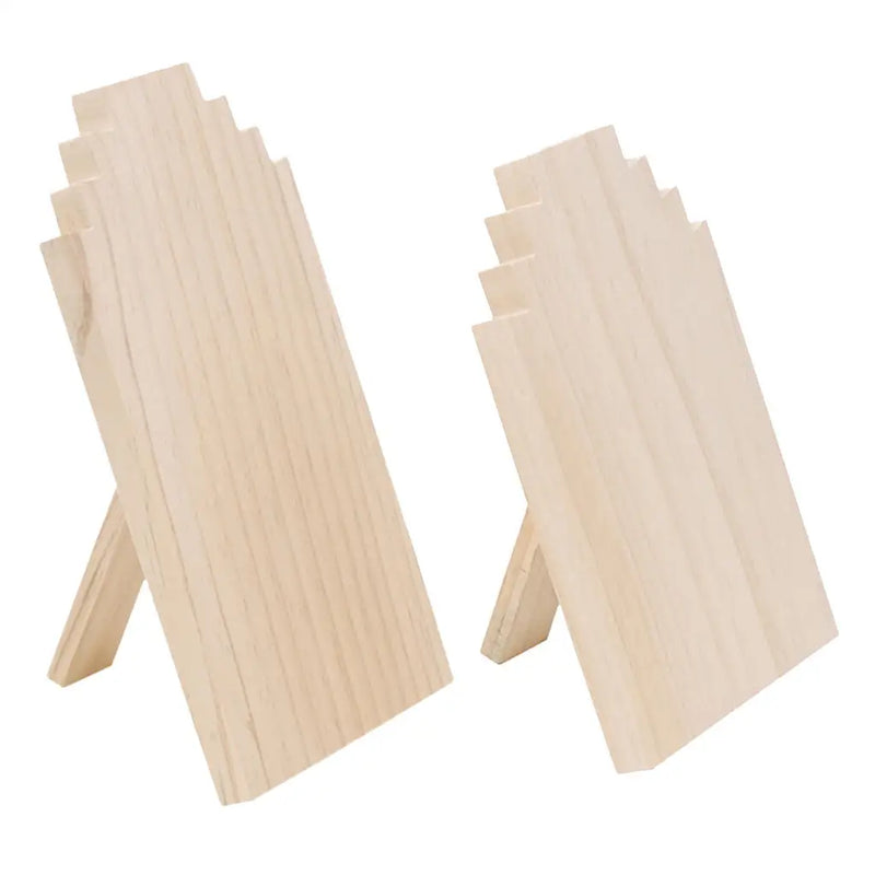 2-Piece Wooden Necklace Chain Display Stand Organizer