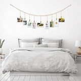 2Pcs Wooden Bead Wall Hanging Photo Display Boho Collage Picture Frame Set