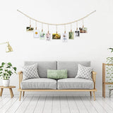 2Pcs Wooden Bead Wall Hanging Photo Display Boho Collage Picture Frame Set