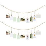 2Pcs Wooden Bead Wall Hanging Photo Display Boho Collage Picture Frame Set