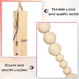 2Pcs Wooden Bead Wall Hanging Photo Display Boho Collage Picture Frame Set