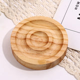 Wood Bracelet Tray Showcase Jewelry Earrings Holder Round Slot Stand