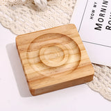 Wood Bracelet Tray Showcase Jewelry Earrings Holder Round Slot Stand