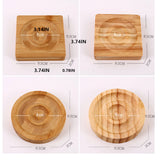 Wood Bracelet Tray Showcase Jewelry Earrings Holder Round Slot Stand