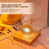 2 Pcs Wood LED Display Base for Crystals