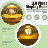 2 Pcs Wood LED Display Base for Crystals