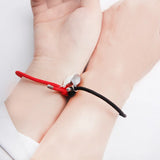 2Pcs Wish Stone Couple Bracelet Magnet Attraction Charm Rope Adjustable