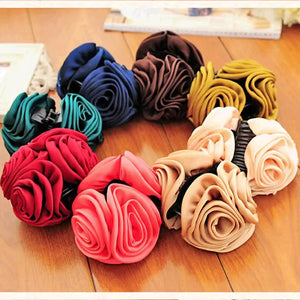 Ribbon Rose Flowers Hair Claws for Women Hair Accessories