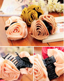 Ribbon Rose Flowers Hair Claws for Women Hair Accessories