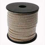2 Row Silver Aluminum Studded Korea Faux Suede Cord 5x2mm 20yards/roll