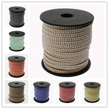 2 Row Silver Aluminum Studded Korea Faux Suede Cord 5x2mm 20yards/roll