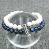 2 Rows 7-8mm & Akoya Pearl Bracelet 8''