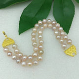 9-10mm Purple Freshwater Pearl Bracelet 7.5 Inch