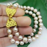 9-10mm Purple Freshwater Pearl Bracelet 7.5 Inch