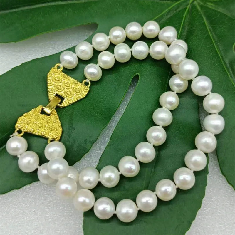 9-10mm Freshwater Pearl Bracelet 7.5 Inch Women's Jewelry