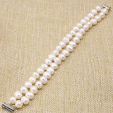 Natural Pearl Beads Strand Bracelet Women Charms Jewelry B3178