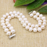 Natural Pearl Beads Strand Bracelet Women Charms Jewelry B3178